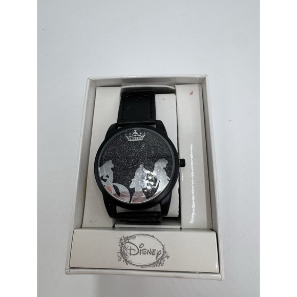 Disney Accessories - Disney Princess Silhouette Watch Black Glitter Face New in Box NIB Accutime